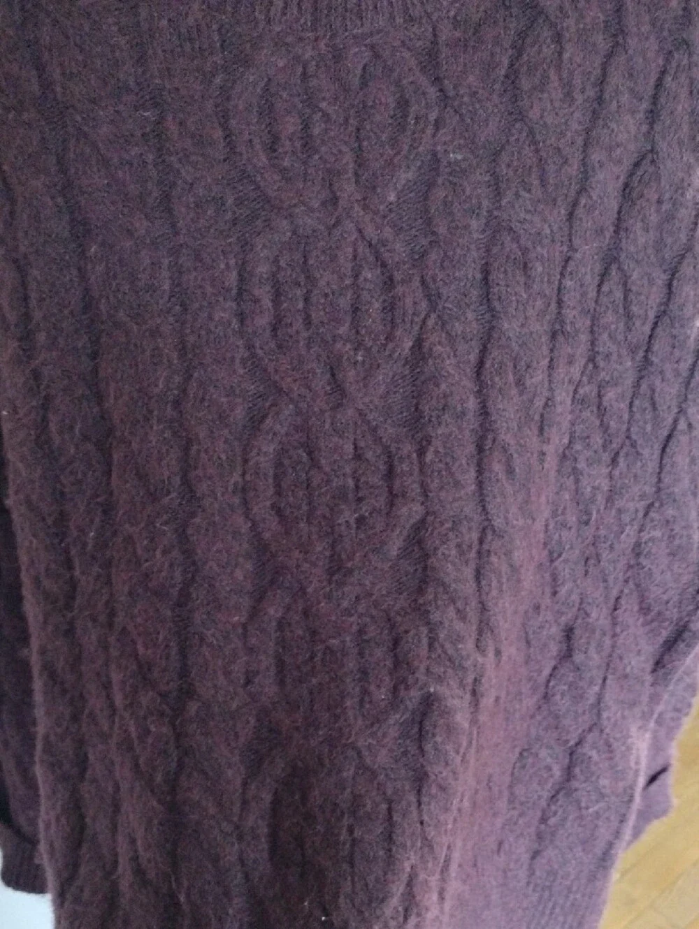Forever 21 Cable Knit Crewneck Sweater - Burgundy